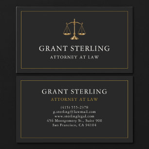 Attorney at Law Black Gold Professional Business Card