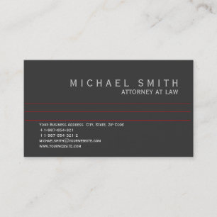 Attorney at Law Business Card Grey White Red