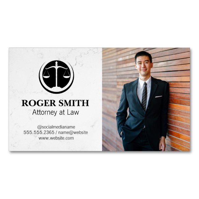Attorney at Law | Business School Magnetic Business Card (Front)