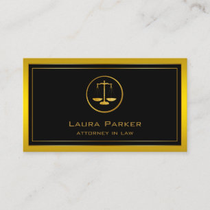Attorney At Law Classic Gold Scale Professional Business Card