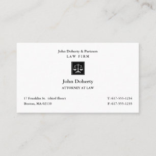 Attorney at Law   Classic Lawyer Black Business Ca Business Card