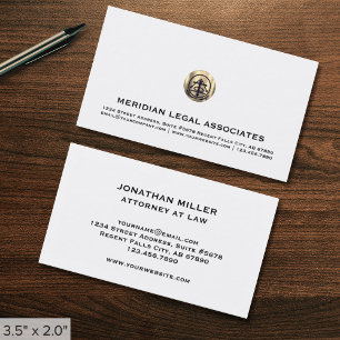 Attorney at Law Classic White Gold Seal Business Card