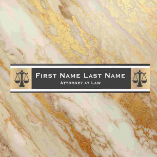 Attorney at Law Door Signs Lawyer Gold Long Name