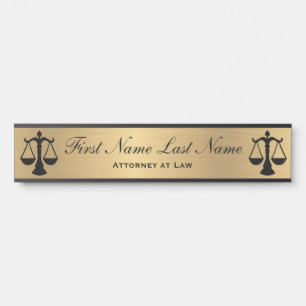 Attorney at Law Door Signs Lawyer Gold Long Name