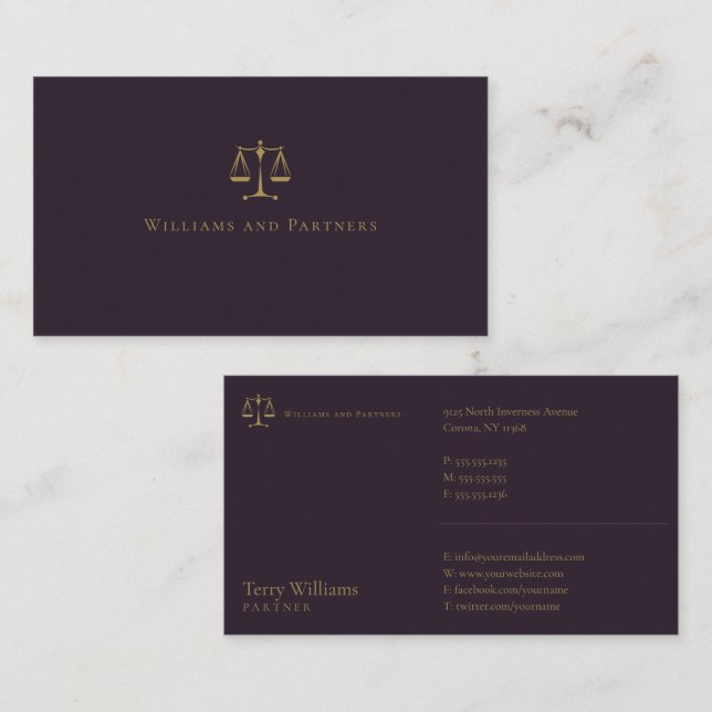 ATTORNEY AT LAW | Elegant Business Card (Front/Back)