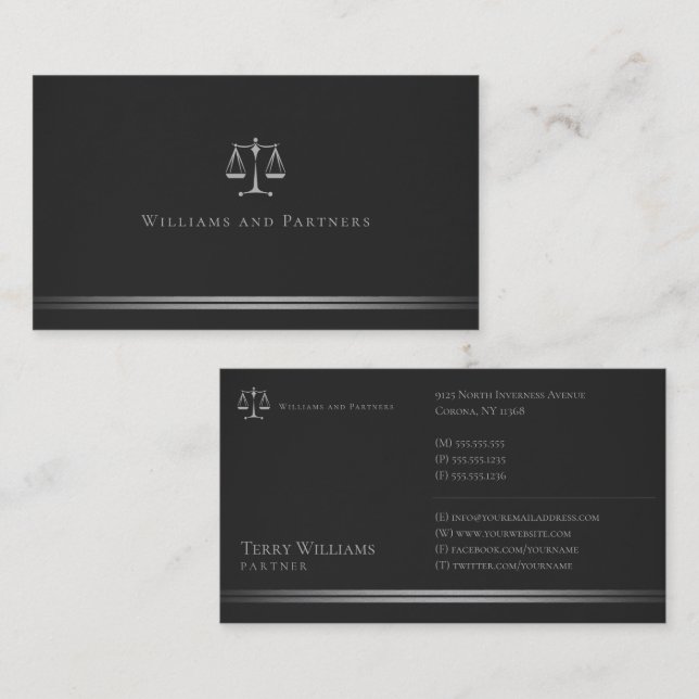 ATTORNEY AT LAW | Elegant Business Card (Front/Back)