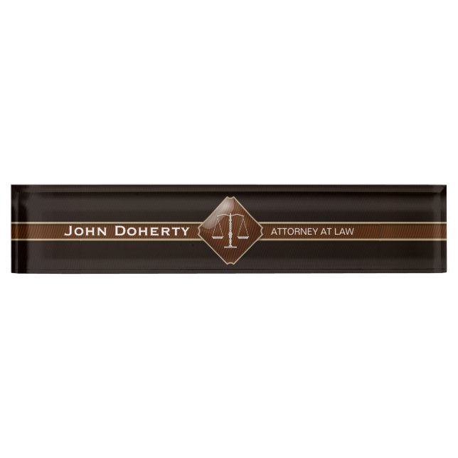 ATTORNEY AT LAW | Elegant Desk Name Plate (Front)