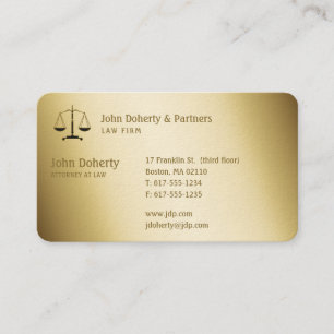 Attorney at Law   Elegant Gold Business Card