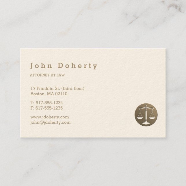 Attorney at Law | Elegant Gold Business Card (Front)