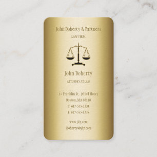Attorney at Law   Elegant Gold Business Card