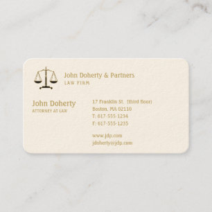 Attorney at Law   Elegant Gold Business Card