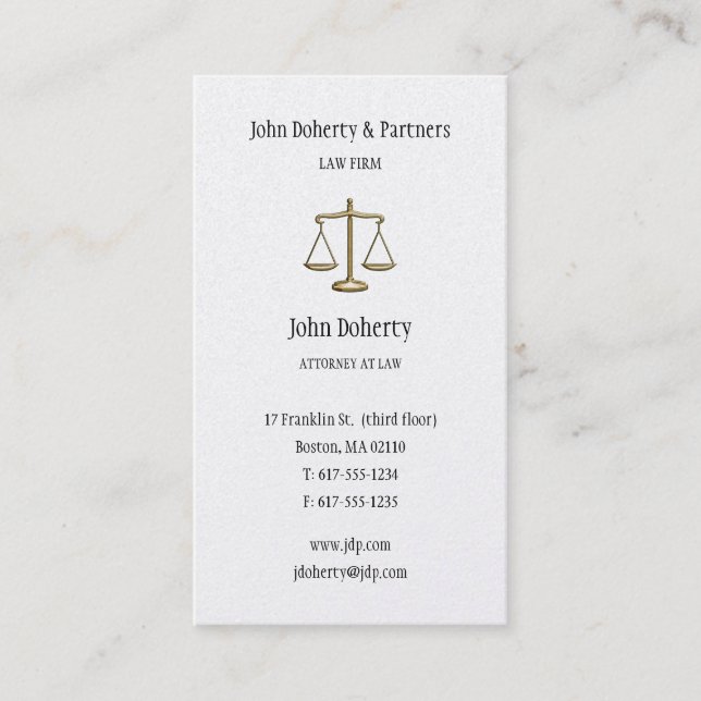 Attorney at Law - Elegant Gold Business Card (Front)
