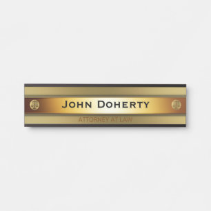 ATTORNEY AT LAW   elegant gold Door Sign