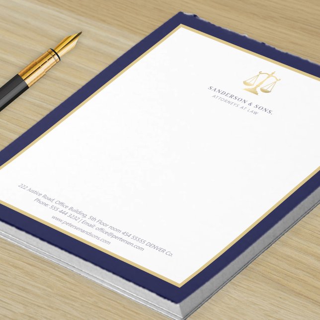 Attorney at law elegant scales of justice logo notepad (Creator Uploaded)