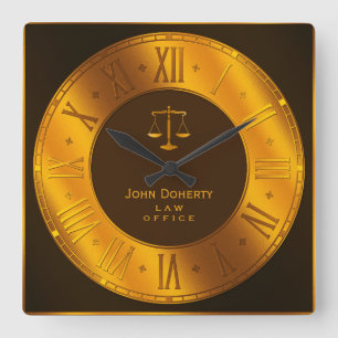 ATTORNEY AT LAW   Elegant Square Wall Clock