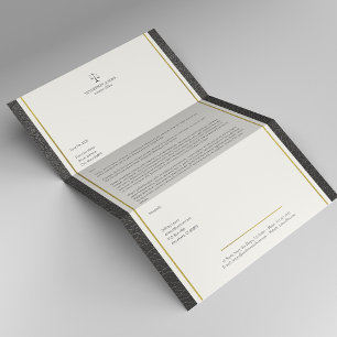 Attorney at law faux leather gold stripes elegant custom letterhead
