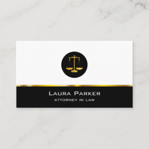 Attorney At Law Gold Black Legal Scale Profession Business Card