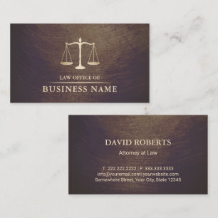 Attorney at Law Gold Scale Vintage Lawyer Business Card