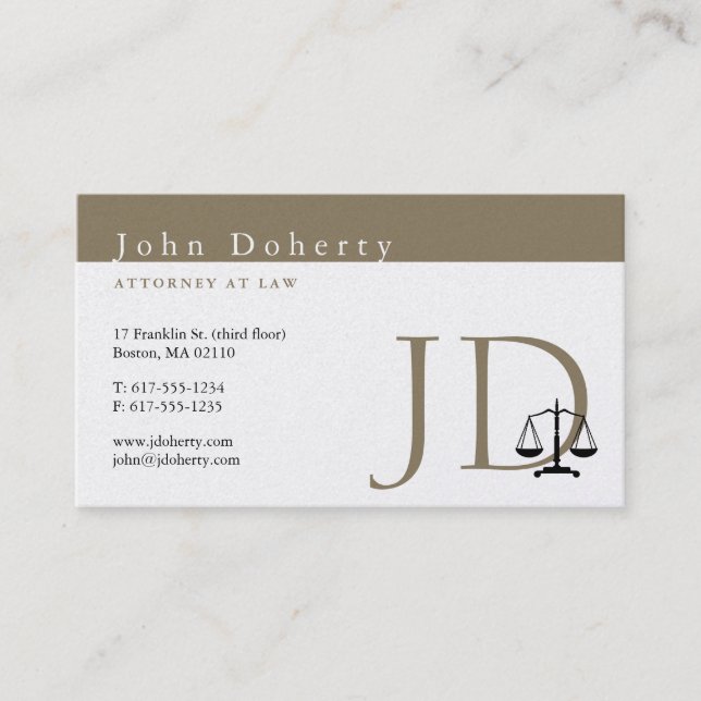 Attorney at Law | Golden Initials Business Card (Front)
