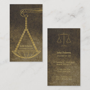 Attorney at Law   Golden Scales of Justice Business Card