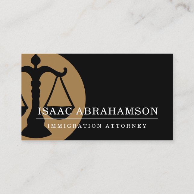 Attorney at Law Immigration Lawyer Business Card (Front)