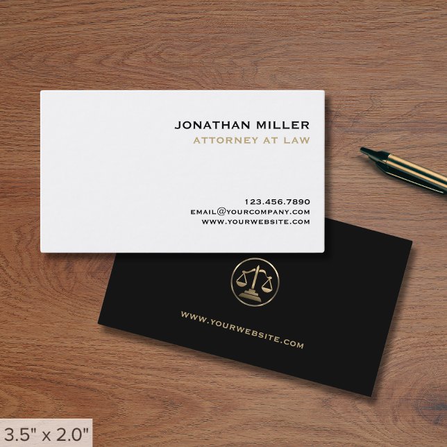 Attorney at Law Justice Scale Business Card (Creator Uploaded)