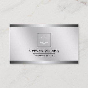 Attorney At Law Justice White Silver Legal Scale Business Card