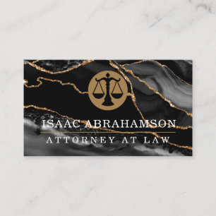 Attorney at Law Lawyer Black Agate  Business Card