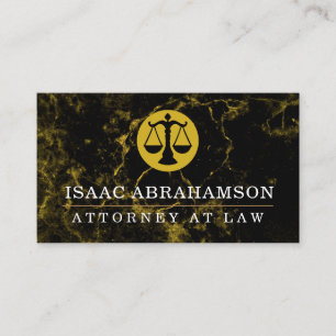 Attorney at Law Lawyer Black Marble Business Card