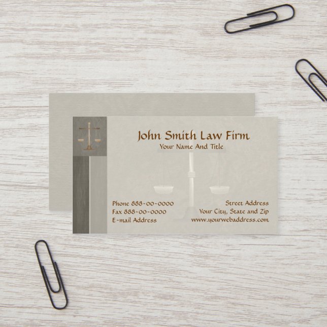 Attorney at Law Lawyer Business Card (Front/Back In Situ)