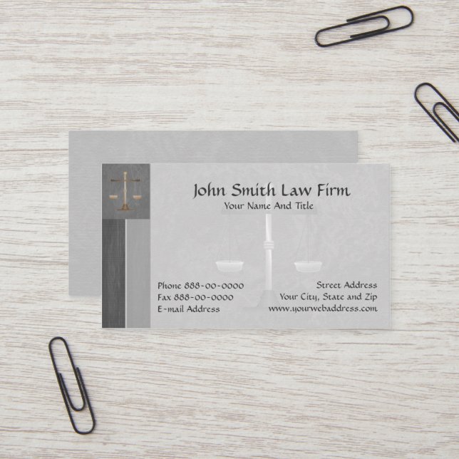 Attorney at Law Lawyer Business Card (Front/Back In Situ)