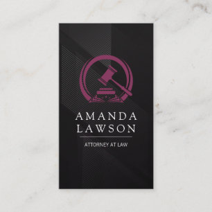 Attorney at Law Lawyer Court Gavel Logo Appointment Card