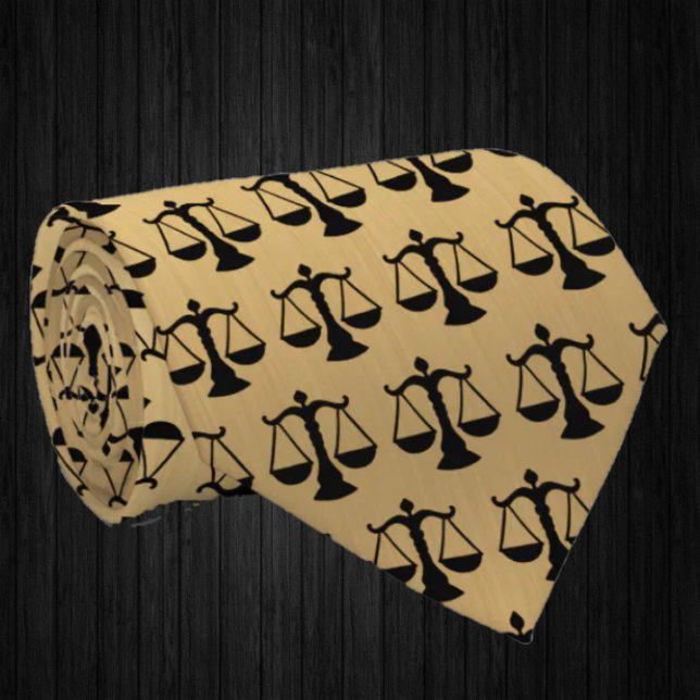 Attorney at Law Lawyer Gold Scales of Justice Tie (Creator Uploaded)