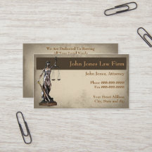 Attorney At Law Lawyer Lady Justice Business Card