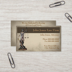 Attorney At Law Lawyer Lady Justice Business Card