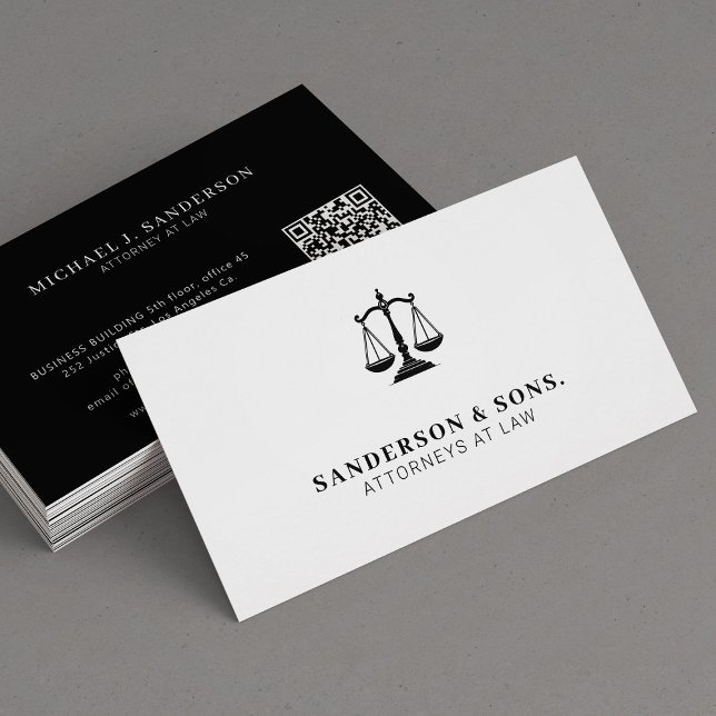 Attorney at law lawyer professional white business card (Creator Uploaded)