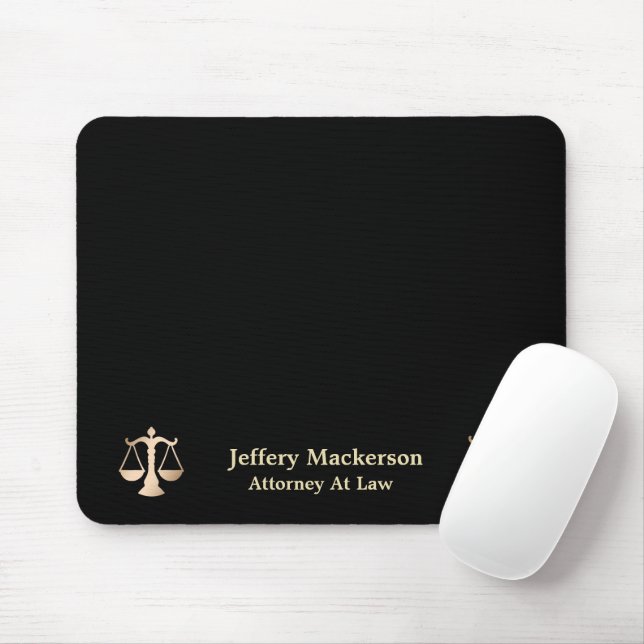 Attorney At Law Lawyer Scales of Justice Gold  Mouse Pad (With Mouse)