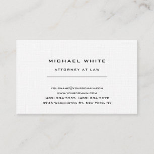 Attorney at Law Linen Minimalist Classical Pro Business Card