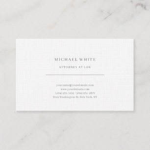 Attorney at Law Linen Minimalist Classical Pro Business Card