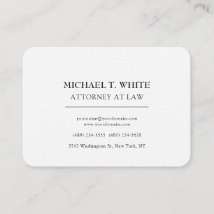 Attorney at Law Linen Minimalist Professional Business Card
