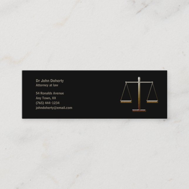 ATTORNEY AT LAW MINI BUSINESS CARD (Front)