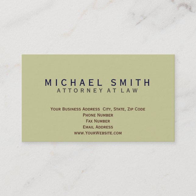 Attorney at Law Minimal Business Card (Front)