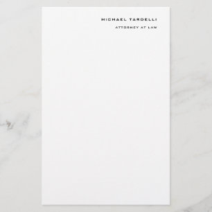 Attorney at Law Minimalist Classical Plain Stationery
