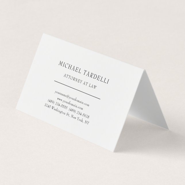 Attorney at Law Minimalist Classical Pro Business Card (Front)