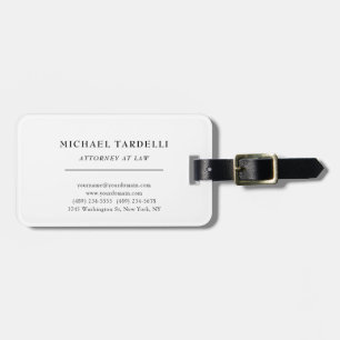 Attorney at Law Minimalist Classical Pro Luggage Tag