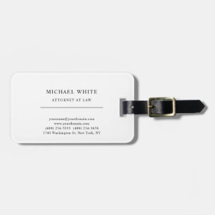 Attorney at Law Minimalist Classical Pro Luggage Tag