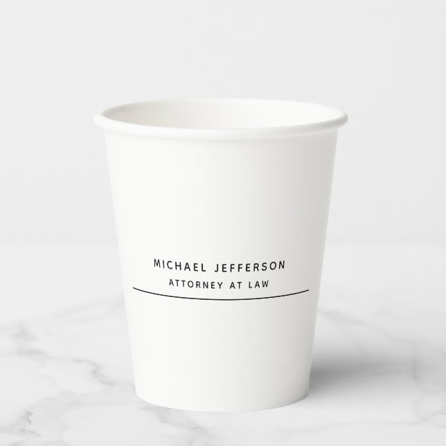 Attorney at Law Minimalist Classical Pro Paper Cups (Front)