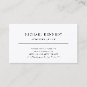 Attorney at Law Minimalist Classical Pro Silk Business Card
