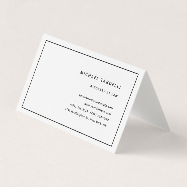 Attorney at Law Minimalist Classical Professional Business Card (Front)