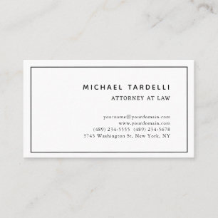 Attorney at Law Minimalist Classical Professional Business Card